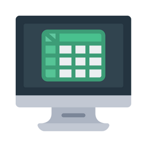 spreadsheet on computer graphic