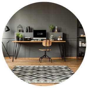 home office with computer and desk and chair 