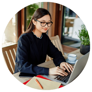 remote worker working on laptop