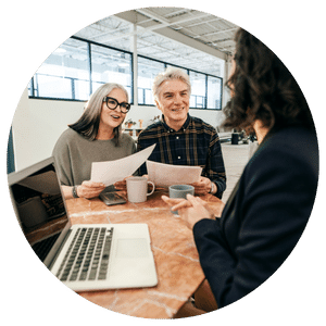 couple talking with tax professional 
